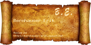 Bernhauser Erik névjegykártya
